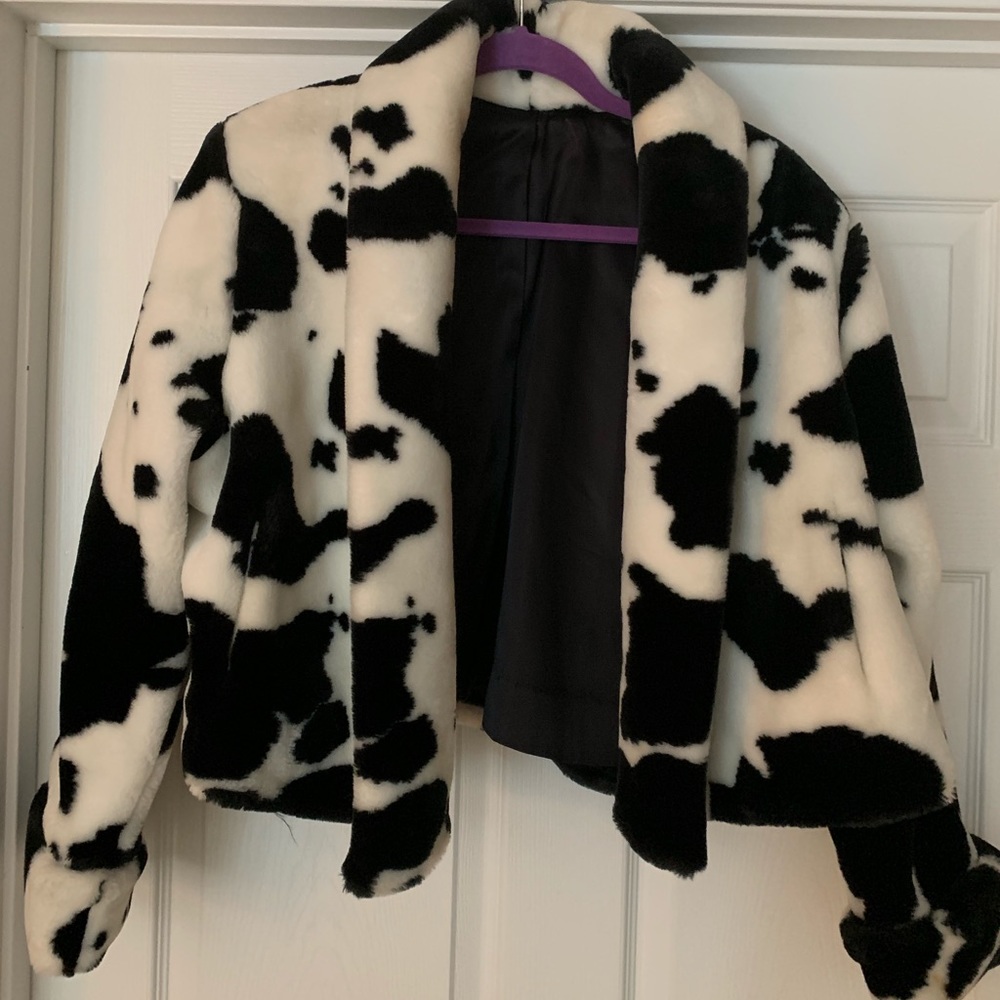 Faux fur cow-print Bolero Jacket